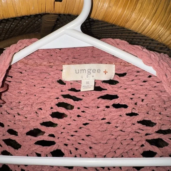 Mauve Oversized Knit Cardigan by Umgee - Picture 3 of 5